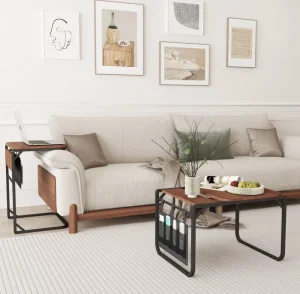 Dual Use Side Table 2 in 1 Coffee Table Living Room Furniture Office Table Weight Capacity 15kg