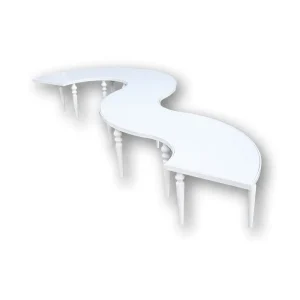 Dubai Wedding Furniture Curved Snake White Table Supplies for Events