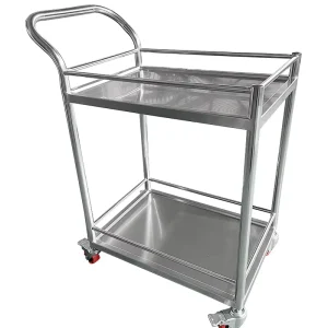 Durable 304 Stainless Steel Utility Cart Hospital Medical Trolley Laboratory Equipment Cart Cleanroom Workshop Trolley