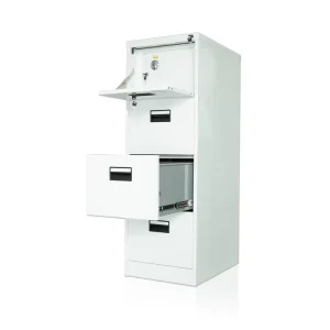 Durable 4 Drawer Fireproof Cabinet Lockable Steel File Storage Cabinet with Safe Box for Office Documents Records