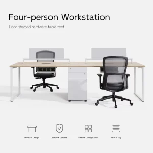 Durable 6 Seater Modular Modern Office Workstation Wooden Computer Desk Drawer Open Plan Commercial Office Building Panel 3 Year