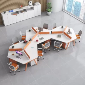 Durable Adjustable Modern Office Partitions Computer Desk with File Drawer Storage Wooden Workstation Modular Desk