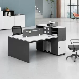 Durable Adjustable Modern Solid Wood Dual Screen Tabletop Office Computer Desk for Home & Office Use