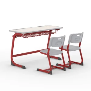 Durable Classroom Furniture Sets Modern Design School Double Seater Desk Chair Students Metal Ergonomic