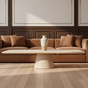 Durable Coffee Table Round or Rectangle Marble Top Luxury Modern Antique Nordic Style for Living Room