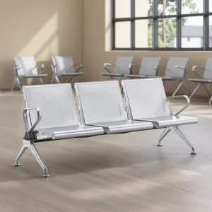 Durable Commercial 3 Seats Cold Rolled Steel Chairs Indoor Outdoor Events Lightweight Stackable Seating Party Rental