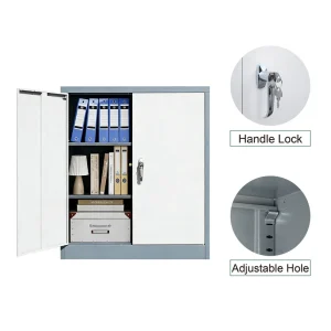 Durable Compact Modern Metal Filing Cabinet Adjustable Shelf Easy Assembly Knock Down for Office Home Workshop Kitchen Use