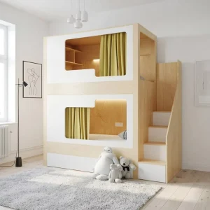 Durable Contemporary Full Size Metal Bunk Bed for School Dormitory Apartment Bedroom Commercial Use Made in China