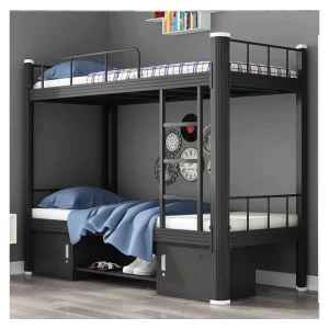 Durable Detachable Metal Frame Bunk Bed Adults Stairs Modern Design School Dormitory Furniture Hotels Youth Hostels Apartment