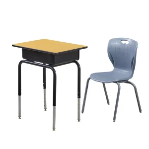 Durable Eco-Friendly MDF Classroom Set Comfortable Single Student Desks Chairs for Adult Schools