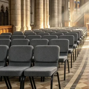 Durable Economical Conference Auditorium Chairs Stackable Interlocking Padded Church Seats for Event Banquet Hall Use