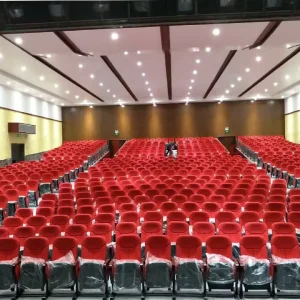 Durable Fabric Plastic Shell Folding Theatre Auditorium Chair for Church Concert Hall Meeting Office School Cinema