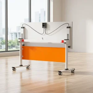Durable Flip Top Folding Training Desk with Wheels Folding Mobile Seminar Table for Large Training Room and Office Supply