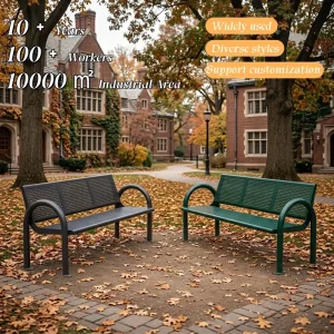 Durable Galvanized Steel Metal Bench Outdoor Public Street Bench Park Furniture Direct Factory