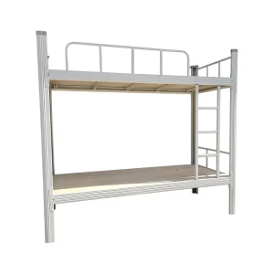 Durable Heavy Duty Double Bunk Bed Thickened Iron Frame Multi Layer Boards Easy Install for Dorm School Construction Site