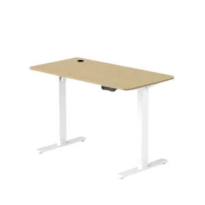 Durable Height Adjustable Computer Desk Study Desk with Oak Color Tabletop Smart Computer Desk for Office Bedroom Students