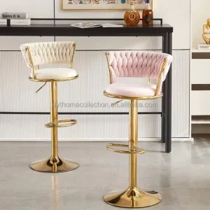 Durable High Quality Modern Bar Stool Stylish Light Luxury 360 Degree Swivel Adjustable Height Chair for Home Bar & Hotel Dining