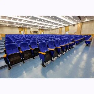 Durable Home Theater Furniture 3D Folding Auditorium Cinema Chair With Writing Tablet