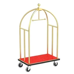 Durable Hotel Trolley Luggage Platform Cart with Hand Pull Design for Efficient Airport Luggage Delivery