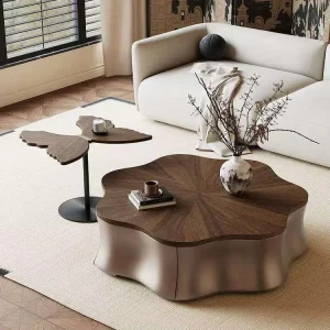 Durable Living Room Coffee Table Elegant Metal Frame Modern Luxury Black Hotel Storage Home Furniture