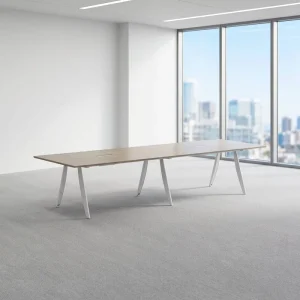 Durable Long Office Conference Table KD Flat Pack Wood Grain Top Fast Full Container Export Shipment