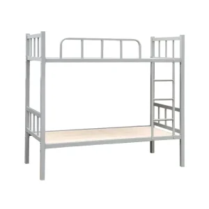 Durable Metal Bunk Bed Frame Double Layer Easy Assembly Steel Bed for Dormitory Hospital School Bedroom