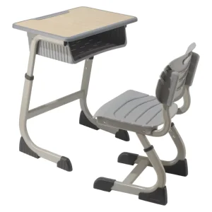 Durable Metal Frame School Student Classroom Study Comfortable Adjustable Desk and Chair Set