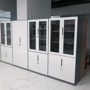 Durable Metal Office Filing Cabinet with 3 Drawers and Safe Box Lockable Steel Secure Storage Cupboard