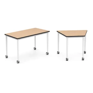 Durable Minimalist Mobile Training Table with Casters Wood Top Modular Classroom Desk for Flexible Learning Spaces