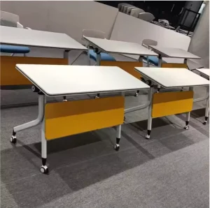 Durable Modern Colorful Space Saving Mobile Folding Training Table with Green Panel for Office and Commercial Spaces