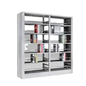 Durable Modern Design Double-Sided Steel Bookshelf for Home Office and Living Room Space Saving Easy Installation