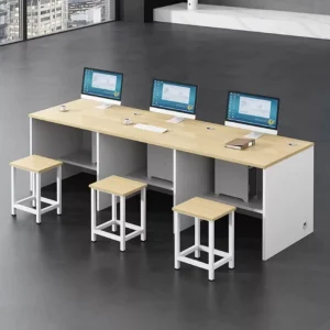 Durable Modern Employee Work Desk Chair Combination with Adjustable Features Wooden Office Computer Desk for Commercial Use
