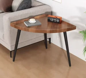 Durable Modern Minimalist Creative Small Coffee Table for Apartment Wall Corner Edge Fan Shaped Sofa Bedside Table