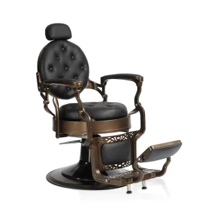 Durable Modern Retro Style Barber Chair for Beauty Salon Reclining Height Adjustable Synthetic Leather PU Barbershop Furniture