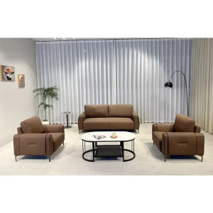Durable Modern Sectional Leather Sofa for Hotel Apartment School Park Projects 5 Year Warranty Supplier