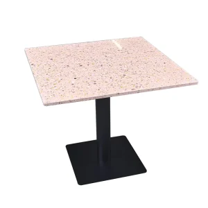 Durable Modern Terrazzo Metal Commercial Dining Table Customizable Size Color for Home Bar Bistro Cafe and Outdoor Use
