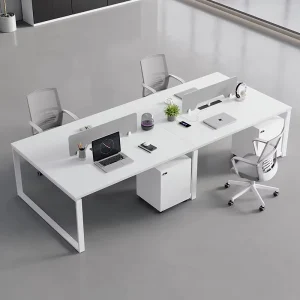 Durable Modern White Wood Office Computer Desk