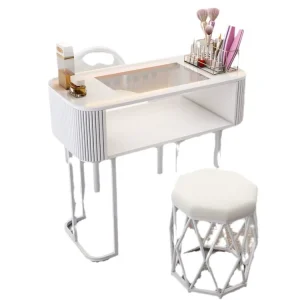 Durable Modern Wood Eco Friendly Portable Manicure Table with Drawers for Beauty Salon