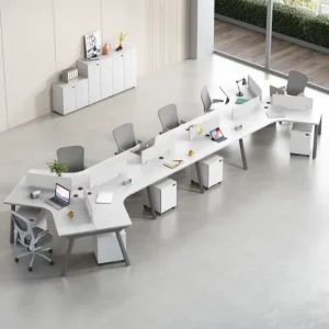 Durable Modern Wood Workstation Desk with High Wall Partition for Office Call Center Cubicles Commercial Use