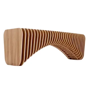 Durable Modern Wooden Slice Benches Creative Seat Decoration Long Chair Waiting Chair for Outdoor Commercial Hotel Mall Patio