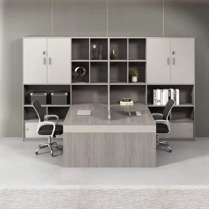 Durable Modular Adjustable Staff Office Desk Chair Combination Modern Computer Desk 4 Screens Wooden Office Furniture Home