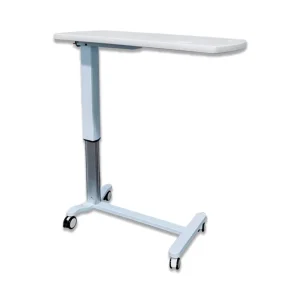 Durable Movable Modern Metal Hospital Furniture Adjustable Medical Overbed Table with Casters
