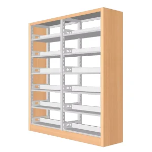 Durable Multi Function Steel Wood Bookshelf Library Book Rack Steel Wooden and Metal Bookshelf for School