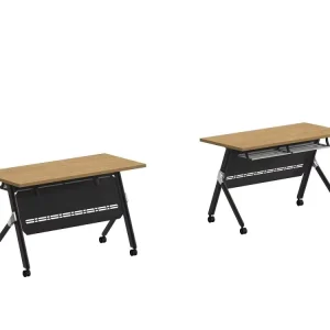 Durable Multi functional Foldable Movable Multimedia School Writing Table and Conference Table Office With BookShelf