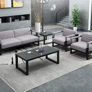 Durable Office Modern Minimalist Wood Sofa Business Reception Meeting & Coffee Table Set for Hotel and Dining Use