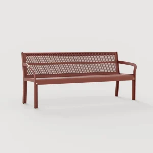Durable Outdoor Recreation Bench Rust Proof Metal Construction Powder Coated Breathable Mesh Seat for Playground Sport Court
