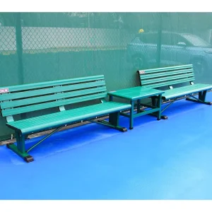 Durable Outdoor Seating Bench with Backrest and Armrest Ideal for Park Garden or Public Area