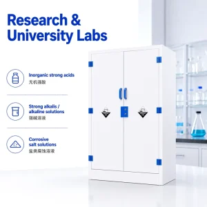 Durable PP Chemical Storage Cabinet Double Lock Acid Alkali Resistant Custom Size Lab Furniture