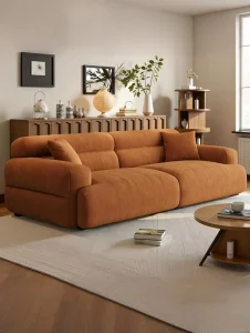 Durable Performance Fabric Loveseat with Reversible Cushions and Solid Wood Legs for Urban Loft and Office Waiting Areas