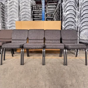 Durable Public Cinema Theater Chair with Fabric Cushion Seat and Book Rack Traditional Design for Dining & Bedroom Use